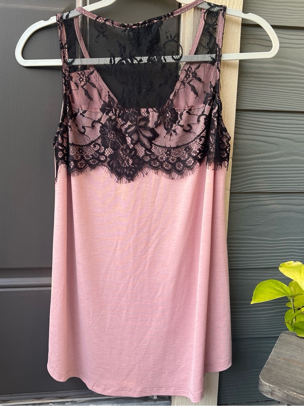 Sleeveless pink blouse
